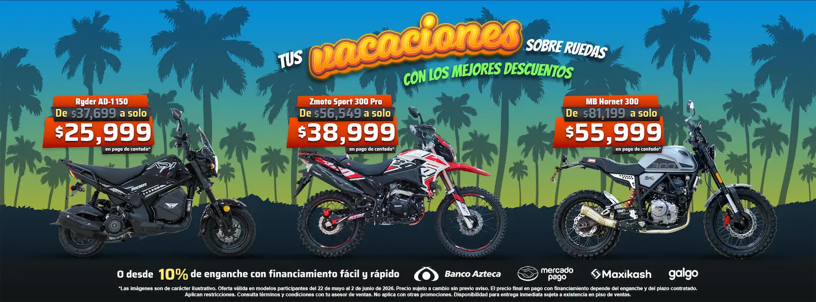 ¡Tus vacaciones sobre ruedas con Zoom motos!