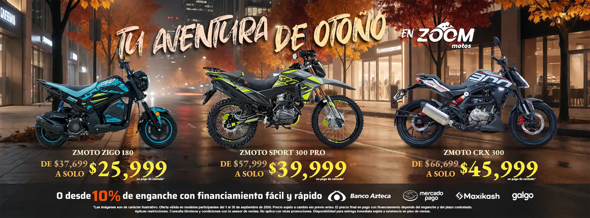 ¡Tu ventura de otoño con Zoom motos!