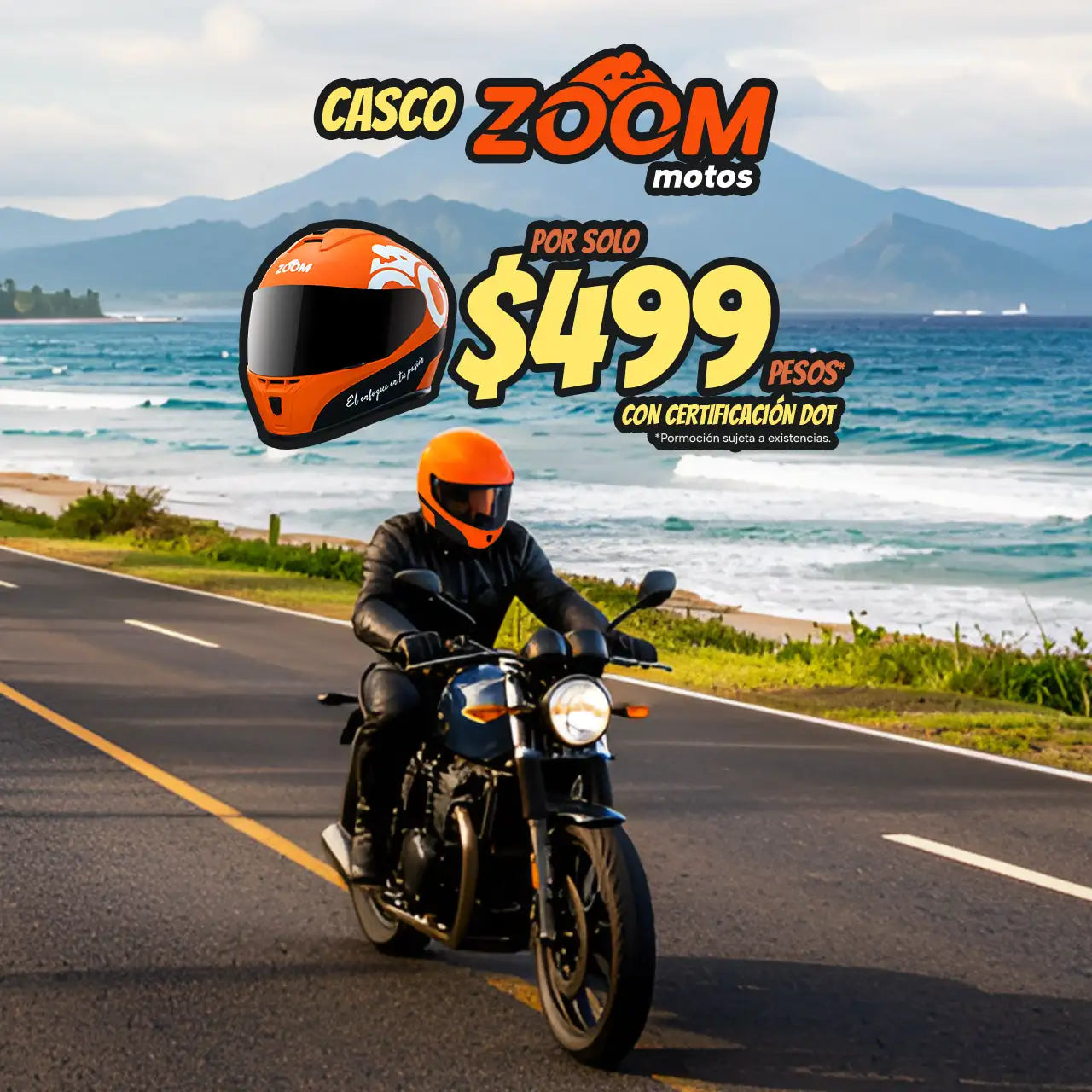 Casco Zoom motos por solo $499, con certificación DOT
