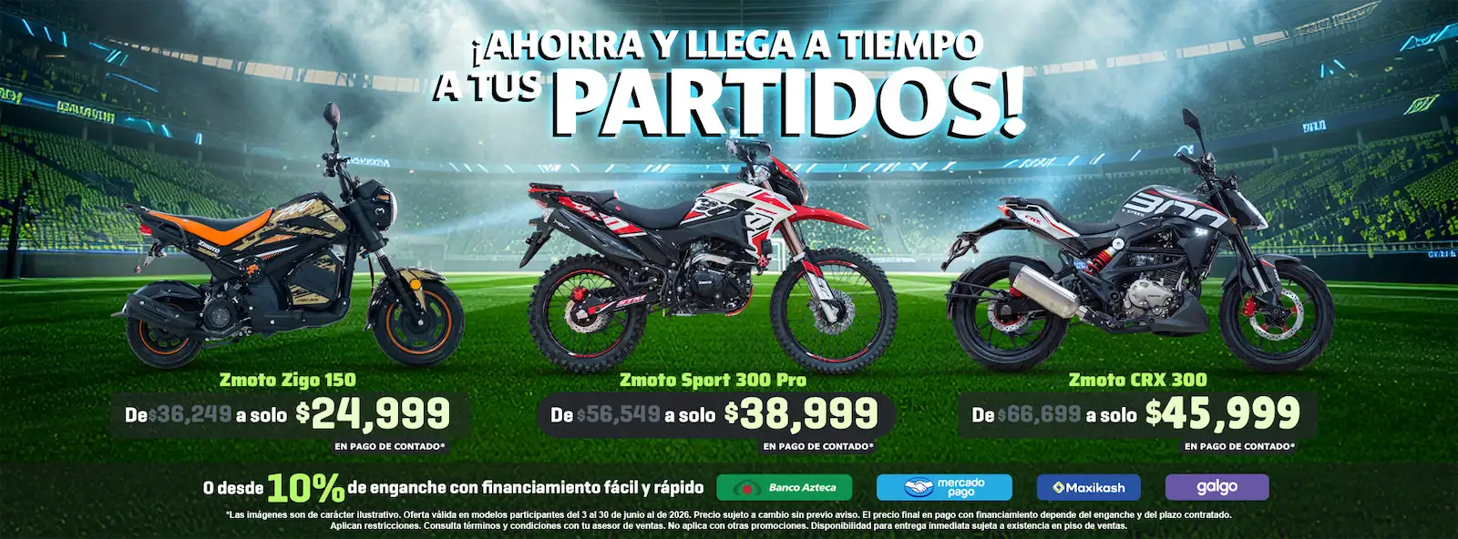 ¡Ahorra y llega a tiempo a tus partidos con Zoom motos!