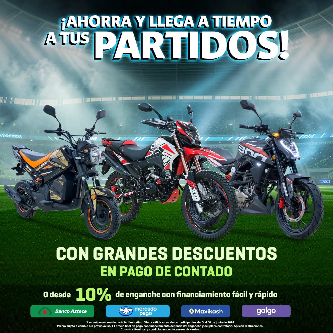 ¡Ahorra y llega a tiempo a tus partidos con Zoom motos!